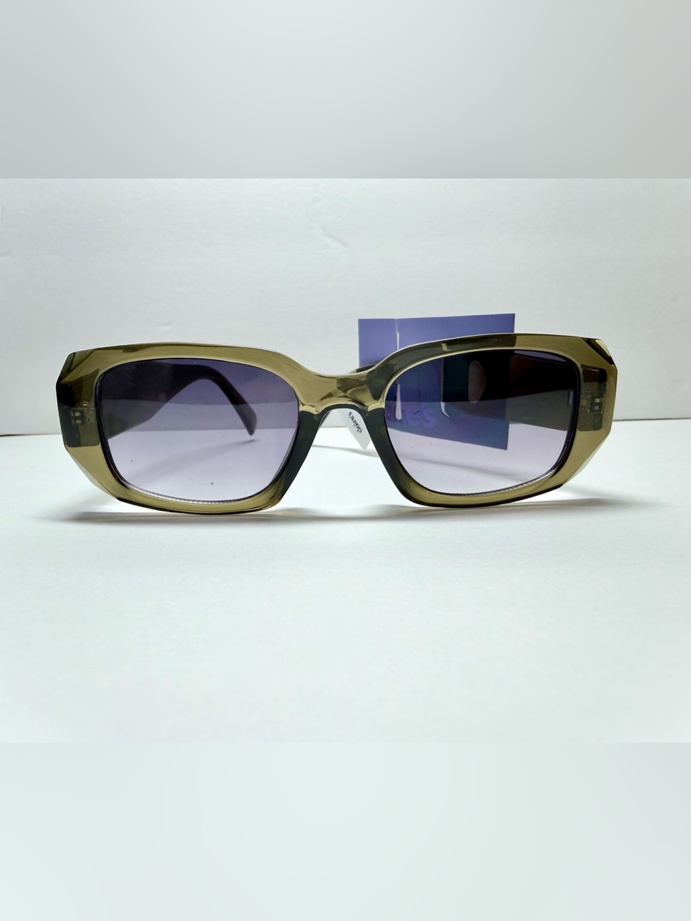 Claire's Olive Green Frame Sunglasses with Purple Gradient Lenses